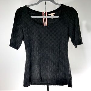Banana Republic 1/4 Sleeve Black Stretchy Top sz S